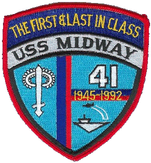 thumbnail image 2 of Popular Patch USS Midway Battle Group Alfa Patch - CV-41 Military Patch (Model 3536) 2 of 3